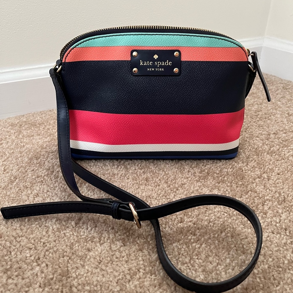 kate spade striped crossbody bag